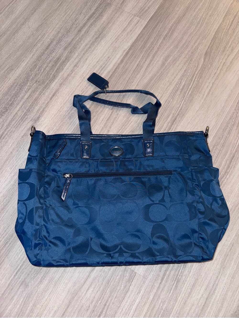 Coach Navy Signature Jacquard Tote